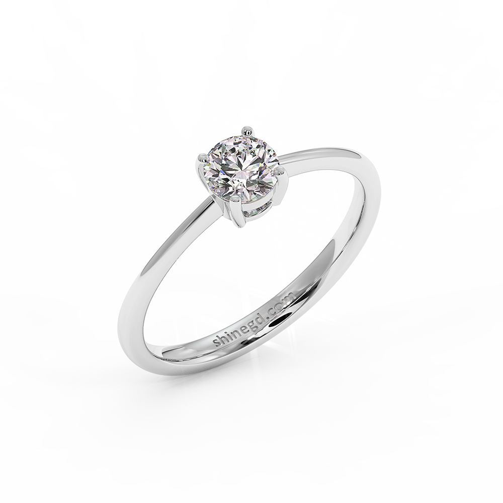 18K Gold Diamond Solitaire Ring